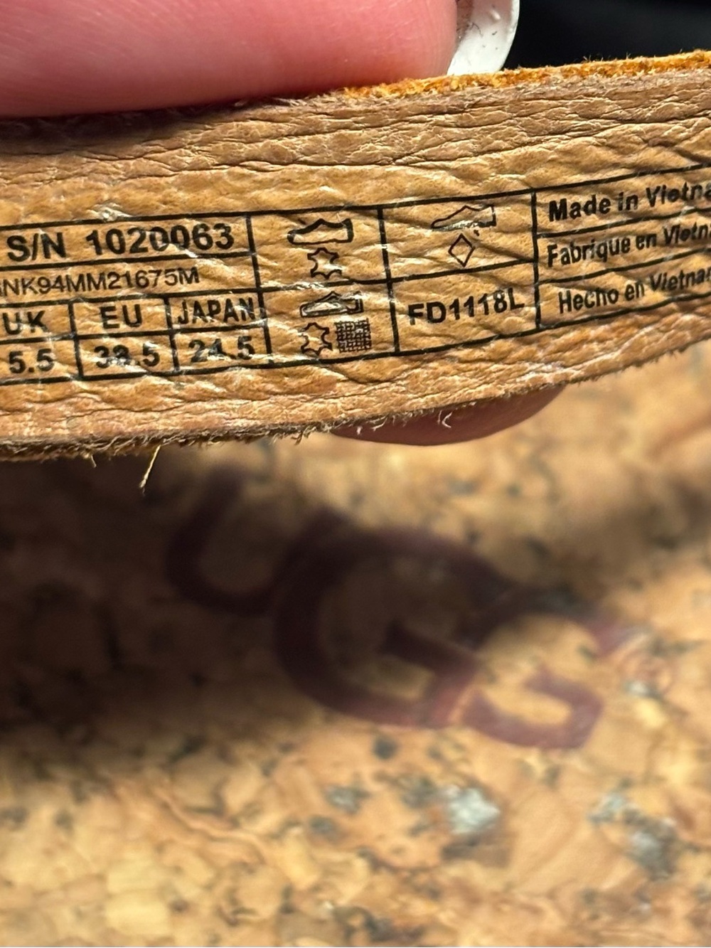 UGG Women's Tan Cork Thong Sandals with Medallion Detail - Picture 8 of 10